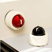 1pc Plastic Suction Cup Spherical Knife Sharpener, Cream White & Red Round Kitchen Tool Sharpening Stone, Suitable For Home Kitchen - Red - View 4