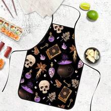 1pc Halloween Mysterious Magic Witch Print Apron, Featuring Magic Potion, Skull, Mandrake, Old Key Patterns, Durable Cooking Apron Suitable For Bakers, Cake Decorators, BBQ Enthusiasts, Gardeners, Painters, Nail Artists - Perfect Gift For Home And Professional Chefs - Multicolor - View 4