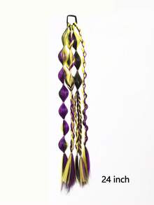 24 Inch Synthetic Bubble Ponytail Hair Extensions, Lightweight Colorful Hair Bundles For Women And Girls, Daily And Party Use - Multicolor - View 2