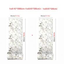 OUTANA 1 捲優雅水彩葉片撕貼式壁紙，可移除牆面貼紙，精緻淺色背景壁畫，居家裝飾牆面藝術，17.7 英吋 X 6.5 英呎，裝飾性撕貼牆板，壁紙，春季居家翻新，自黏牆板，藝術牆面貼紙，家具乙烯基貼紙，浴室裝飾 - 白色 - 查看 16
