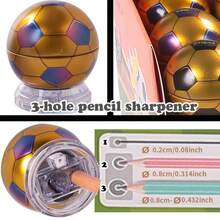 1pc Random, Gold Pencil Sharpener, 3-Hole Design, Can Sharpen Different Thickness Pencils. Suitable For Art, Office, Home And Workplace And Other Multiple Scenarios - Color Style Randomized - View 8