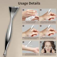 Facial Reflexology Massage Tool Stainless Steel Double Headed Trigger Point Massage Facial Reflexology Tool For Relaxation - Silver - View 5