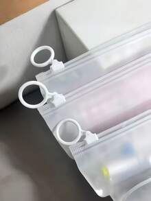 20/50pcs Transparent Frosted Ring Zipper Bags, Can Be Used As Travel Storage Bags, Underwear Bags, Makeup Bags, Can Store Lipsticks, Skincare Products, Phones, Coins, Small Items, Also Suitable For Home, Gifts, Vacation And Holiday (Halloween, Christmas) Occasions, - Multicolor - View 3