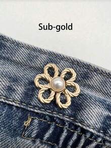 5/3pcs Adjustable Elastic Waist Flower Buckle Clip, No-Sew Removable Waist Cincher, Fashionable Pants Waist Buckle Clip - Multicolor - View 12