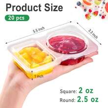 1/20/40pcs Reusable Snack Sauce Fruit Food Storage Containers With Lids, Dual Compartment Leak-Proof Sealed, PP Material, Portable Meal Camping Use, Freezer- Divided Storage Box, Kitchen Spice Seasoning Organizer, Meal Prep Essential - Clear - View 6