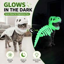 Dog Cat Pet Dinosaur Skeleton Costume Soft Plush Tyrannosaurus Rex Halloween Outfit 3D Dinosaur Bones - Multicolor - View 6
