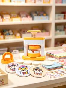 Badge Making Machine Button Pin Maker DIY Customized Badge Set Manual Badge Press Children's Craft Supplies Handmade Badge Tools Anime Pin Making Parent-Child Art Activity Portable Badge Making Machine - Multicolor - View 6