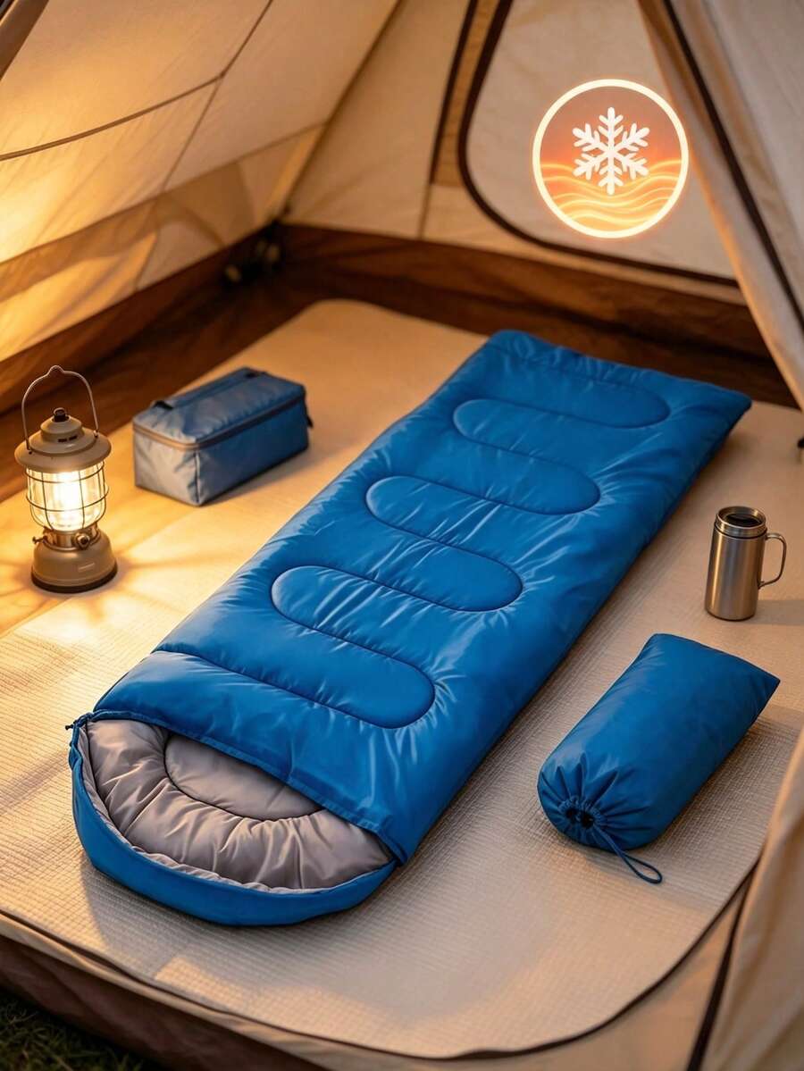 Adult Outdoor Camping Sleeping Bag – Thickened, Warm, Foldable, And Portable Envelope-Style Bag; Suitable For Wilderness Hiking, Indoor Naps, And Cold Protection - Multicolor - View 1