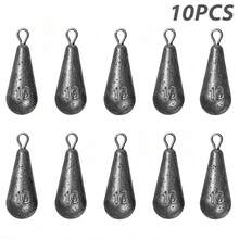 10pcs Water Drop Hanging Ring Lead Sinkers, Quick Bite Lead, Calibrated Lead, Hanging Ring Fishing Sinkers - Grey - View 15