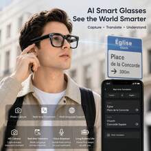 SENBONO Smart Glasses With Camera, 8MP Camera, Supports Photo, Audio Recording, Video Recording, Translation, Bluetooth Calls & Music, Touch Control, AI Recognition, Suitable For Travel And Outdoor - View 5