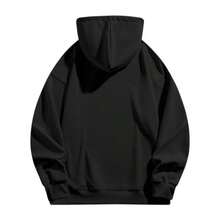 Men's Fashionable Autumn Comfortable Solid Color Pocket Hoodie, Mens Hoodies Vintage Oversized Hoodie Couples Cotton Pullover Hoodies Streetwear-L61 - Black 1 - View 2