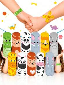 10/100pcs Animal Shaped PE Bandages, Suitable For Minor Abrasions And Cuts, Includes 10 Random Pattern Styles, Suitable For First Aid Kit - View 2