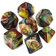 Set Dadu D&D Poliedral dengan Tas Dadu untuk Dungeon and Dragons D&D RPG (Permainan Peran) - Warna Campuran - View 2
