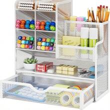 Iron Art Large Capacity Multi-Layer Office Desk Stationery Storage Box For Student Learning Supplies - Multicolor - View 5
