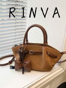 A Stylish, Unique Everyday Handbag; A Modern, High-Capacity Women's Shoulder Bag Suitable For Work, Commuting, And Campus Life. - Brown - View 1
