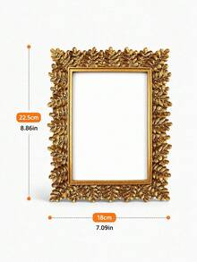 Vintage Gold Leaf Picture Frame, Single Ornate Botanical Photo Frame With Raised Branch And Foliage Border, Elegant Tabletop Display For Wedding, Family And Portrait Photos - New - View 8