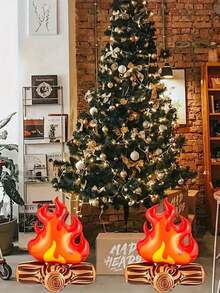 An Inflatable Flame Perfect For Decorating Camping Parties, Suitable For Both Indoor And Outdoor Use, A Simulation Campfire Perfect For Setting, And An Excellent Holiday Gift,Camping,Camping Decor - Multicolor - View 5