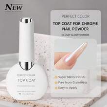 PERFECT COLOR Top Coat, No-Wipe Mirror Gloss Nail Sealant, Powder-Lock Formula, Long-Lasting Glass Shine UV LED Gel 12ml - Top Coat for  Powder - View 11