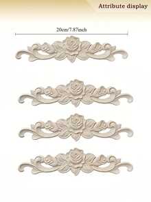 6pcs/Set Rose Flower Solid Wood Carved Wooden Decor, European Style Solid Wood Carved Wooden Decor, Unpainted Vintage Corner Flower Rose Flower Solid Wood Applique, Can Be DIY Painted For Decoration, Small Wooden Carved Applique, Triangular Wooden Corner Decor For Drawer, 3D Carved Exquisite Rose Flower Decorative Corner, Suitable For Furniture Cabinet Decoration, Decorating Drawer-Cabinet Door-Cornice-Cabinet-Photo Frame-Door Window-Furniture-Background Wall-Christmas-Halloween-Thanksgiving-Valentine's Day And Other Applique Decoration - A - View 10