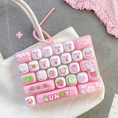 Gantungan Kunci Mainan Ujung Jari Keyboard Mini Buku Harian Hewan 26 Tombol, Mainan Pereda Stres Sensorik Klik Hewan Kartun Lucu, Mainan Tombol Pelepas Tekanan Portabel, Gantungan Tas, Hadiah Pereda Kecemasan