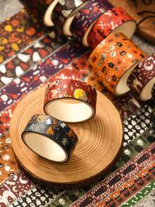 14rolls Vintage Halloween Themed Washi Tape, Retro Pattern Masking Tape, Perfect For Journal Decoration, Gift Wrapping, Card Making, Scrapbooking - Tape - View 7