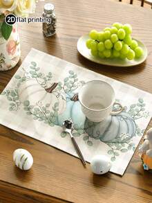 1pc/4pcs/6pcs,Autumn Pumpkin Table Placemats,Rectangular Tablecloth,Washable,Suitable For Family Dinner,Coffee Table,Durable Kitchen And Dining Room Decor,Table Decoration Party And Scene Decoration,Home Decor - Multicolor - View 4