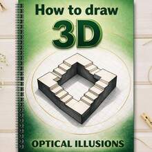 3D Optical Illusion Painting Tutorial Notebook, Learn To Draw Complex 3D Pattern Artworks, Spiral Bound, Suitable For Adult Leisure And Stress Relief, Multiple Styles Available (Pen Not Included) - Single Piece - View 12