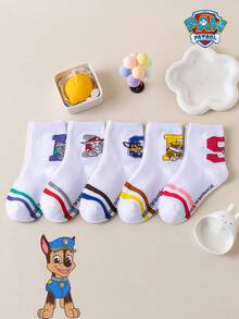 1/5/10 Pairs Paw Patrol Kids Socks Cute Puppy Winter Letter Mid-Calf Socks Fun Christmas Gift Children Socks - Multicolor - View 12