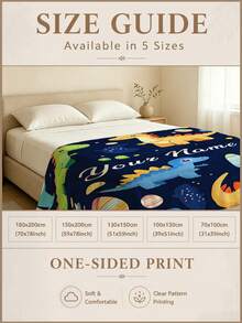 1pc Customized Name Blanket, Personalized Bed Blanket, Butterfly Personalized Blanket, Can Print Name, Personalized Blanket, Cute Blanket, Comfortable Blanket, Home Gift, Birthday Gift, Christmas Gift, Personalized Gift, Gift For Son/Daughter, Gift For Friends, Fleece Throw - Style 2 - View 7