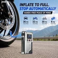 Car Battery Jump Starter With Air Compressor, 180 PSI 12V Portable Jump Starter Device With Jumper Cables, LED Light And LCD Display - Portable Multi-functional Pump [main Unit + Accessories] - View 7