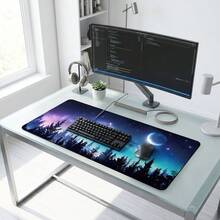 Großes erweitertes Gaming-Mauspad mit mystischem Aurora-Nacht-Himmel-Design, rutschfeste Gummibasis, glatte Gleitfläche, multifunktionale Schreibtischunterlage für Computer, Büro, Zuhause und Studium, abstrakte Universum-Desktop-Dekoration - A - Übersicht 6