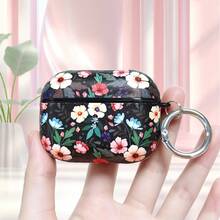 Ditsy Floral Leather Protective Case For AirPodsPro3 Hard PC Shell, With Metal Ring PU Cover Compatible With AirPodsPro2/4 Models - Multicolor - View 4