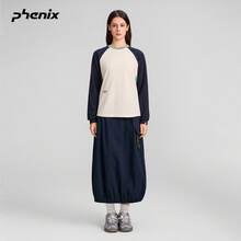 Phenix 女款拼色長袖 T 恤 春秋抓絨保暖內搭底層上衣 - 燕麥色 - 查看 1