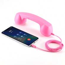 Vintage Landline Phone Handset Call Microphone, 3.5mm / Type‑C Direct Plug‑In Handset Microphone With Volume Control Anti‑Tangle Cable For Smartphones - View 28