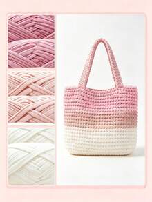 6pcs/600g Multi-Color Premium T-Shirt Yarn - High Elasticity Rope-Like Yarn, Soft Elastic Polyester Yarn, Suitable For Vibrant Crochet Projects, Ideal Choice For Home Decor DIY Crafts, Multi-Color Yarn | Polyester Yarn | Knitting Accessories - Multiple Styles - View 3
