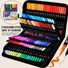 قلم ماركر مائي ثنائي الرأس - يتميز برأس فرشاة ورأس دقيق، مثالي للتلوين والرسم والرسوم الكرتونية والخربشة وألبومات الصور وتدوين الملاحظات - أطقم - مشاهدة 1