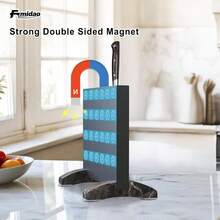 Magnetic Holder Stand, Black Stainless Steel Magnetic Block Without Knives, Powerful Magnet Rack Strip Kitchen Counter - Multicolor - View 2