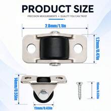 Mini Fixed Casters And Screws, Low-Profile Design, Compact And Silent One-Way Wheels, Rubber Rollers With Steel Top Plates, Suitable For Small Appliances, Furniture, DIY Projects, Storage Boxes, Etc. - A - View 3