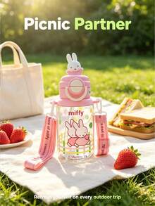 1 buah Gelas Minum Miffy Rabbit Berlisensi Resmi Kapasitas Besar 500ml, Gelas Minum Portabel Anti Bocor untuk Perjalanan, Gelas Minum Terisolasi Kartun Lucu, Cocok untuk Pelajar dan Anak Perempuan untuk Penggunaan Sehari-hari di Luar Ruangan - Clear - View 1