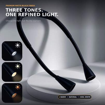 1PC LED Neck Reading Light,Book Light For Bed Reading,3Colors Brightness Dimming Light, Bendable USB Rechargeable Lightled Lights,Long Lasting,Suitable For Reading, Working, Running,Repairing,Outdoor Flashlight,Christmas Decorations,Fathers Day Gift
