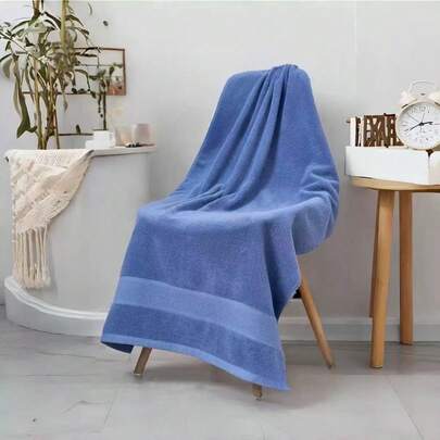 Bathroom, 1pc Pure Cotton Minimalist Bathroom Towel, Bathroom Supplies, Soft Bath Towel, Thick Absorbent Bathroom Towel, Suitable As Gift, Suitable For Bathroom, Swimming Pool, Beach.