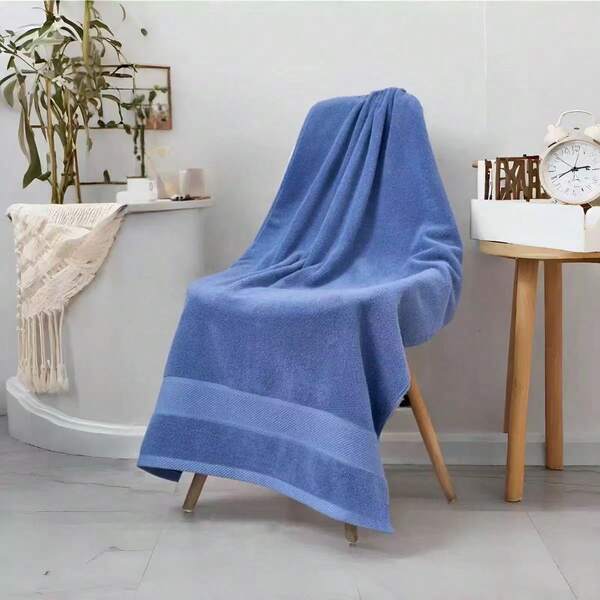 Bathroom, 1pc Pure Cotton Minimalist Bathroom Towel, Bathroom Supplies, Soft Bath Towel, Thick Absorbent Bathroom Towel, Suitable As Gift, Suitable For Bathroom, Swimming Pool, Beach.
