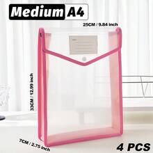 A4/B5 Transparent Snap-Button Expandable File Bag,Durable Multi-Color PP Folding Pockets,Lightweight Waterproof Storage For Students & Office,Cute Campus Stationery Organizer,Daily Commute,Study Group,Travel Essential - Vertical - View 14