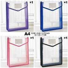 A4/B5 Transparent Snap-Button Expandable File Bag,Durable Multi-Color PP Folding Pockets,Lightweight Waterproof Storage For Students & Office,Cute Campus Stationery Organizer,Daily Commute,Study Group,Travel Essential - Vertical - View 25