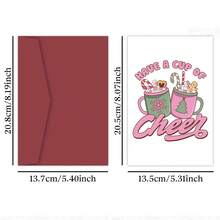 1pc Fun Christmas Greeting Card With Envelope - "Drink Up The Joy" Holiday Christmas Blessing Card, Suitable For Friends And Family, Holiday Celebration Card, Seasonal Celebration Card, Christmas Gift - A - View 2