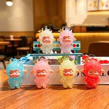 1pc Cartoon Crown Pouting Sheep Keychain, Cute Little Sheep Bag Charm Car Key Ring Small Gift - Multicolor - View 2