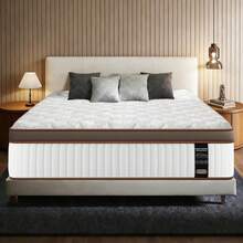 Materasso 140x200 cm, Altezza 26 cm, materasso ibrido molle insacchettate e memory foam, ampia libertà di movimento durante il sonno, 7 zone comfort, distribuzione di pressione ottimizzata su tutta la superficie di appoggio, grado di durezza H3 - Bianco - Visualizzare 1