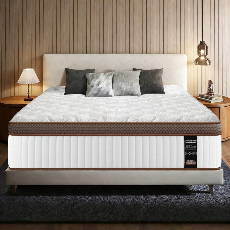 Materasso 140x200 cm, Altezza 26 cm, materasso ibrido molle insacchettate e memory foam, ampia libertà di movimento durante il sonno, 7 zone comfort, distribuzione di pressione ottimizzata su tutta la superficie di appoggio, grado di durezza H3 - Bianco - Visualizzare 1