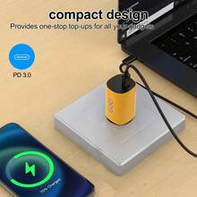 30W GaN USB-C Ultra Fast Charger, USB-C GaN Charger, GaN PPS Fast USB Adapter, Compatible With IPhone 17/16 And More Series, Galaxy, Suitable For Phones, Tablets, Power Banks, Macaron Color Type-C Fast Charger, EU Standard Plug - EU C Type Plug(220-240V) - View 5