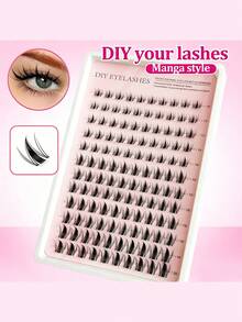 SRCKFIZ 120pcs DIY Eyelash Extension Kit, Single Cluster False Eyelashes 10-20mm Mixed Length Cartoon Style, Includes Eyelash Glue & Sealer, Remover, Eyelash Tweezers And Brush, Home Self-Application Eyelash Extension Set - Multicolor - View 6
